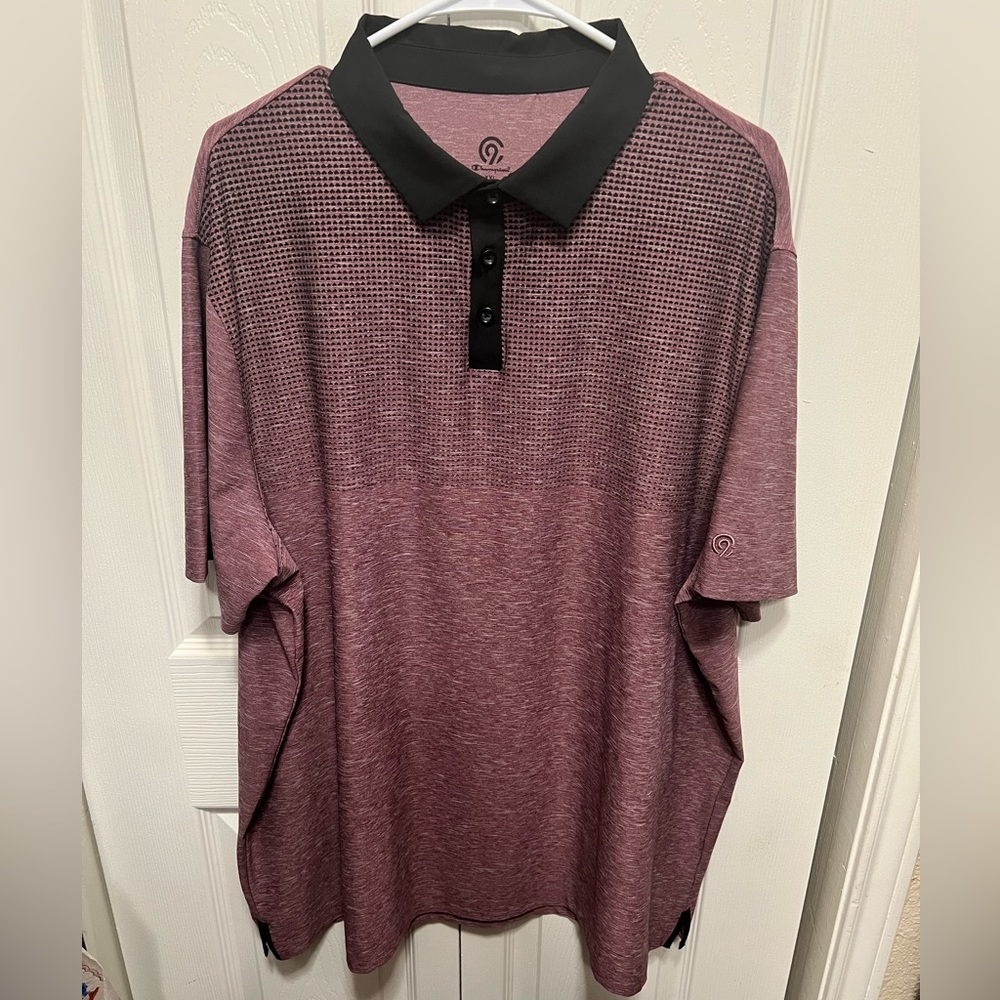 Men's Champion Polo Stretch Comfort Shirt Size XXL Heather Maroon